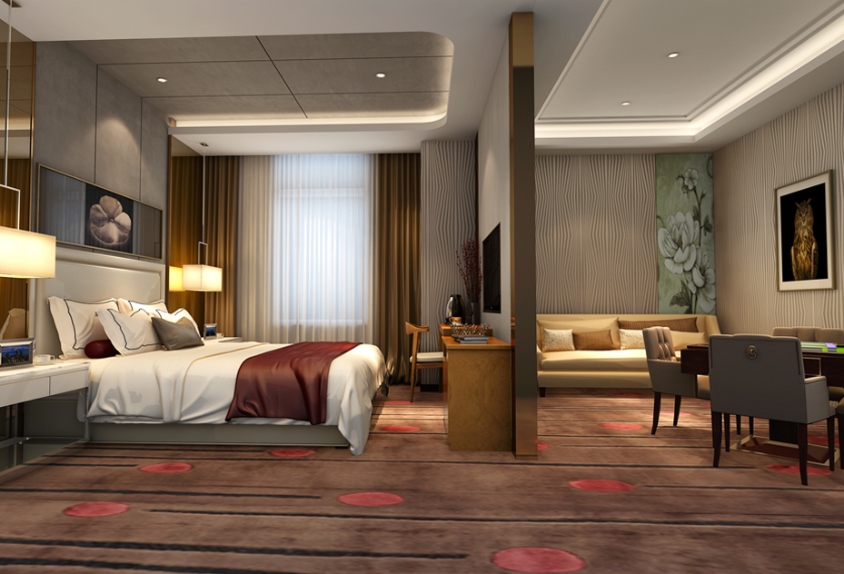 北京远帆酒店客房设计（豪华单人间效果图）